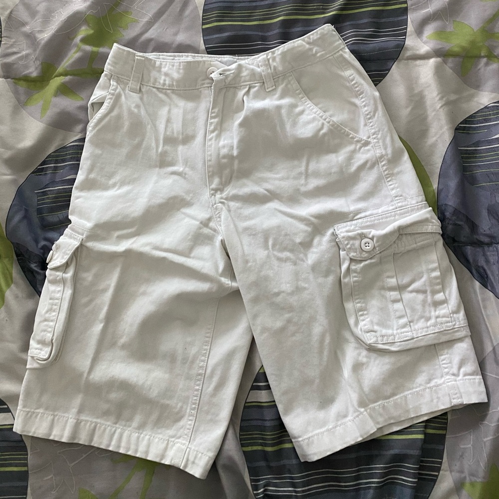 White Cargo Shorts-Boys size 18
